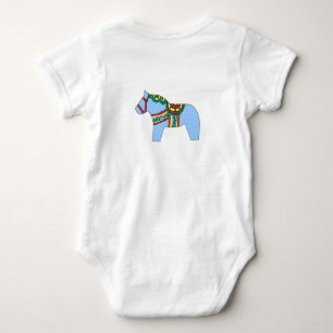 Blue Dala Horse Baby Bodykostym Tee