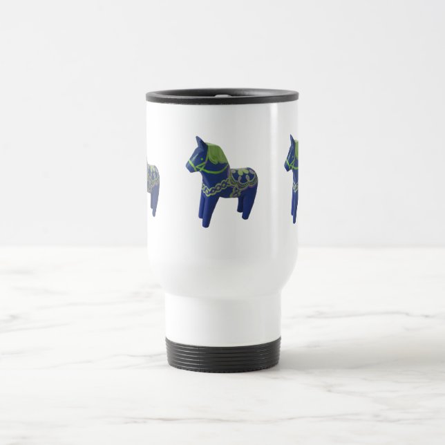 Blue Dala Horse Commuter Mugg (Center)