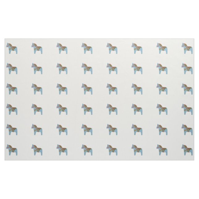 Blue Dala Horse Fabric Tyg (Fat Quarter)