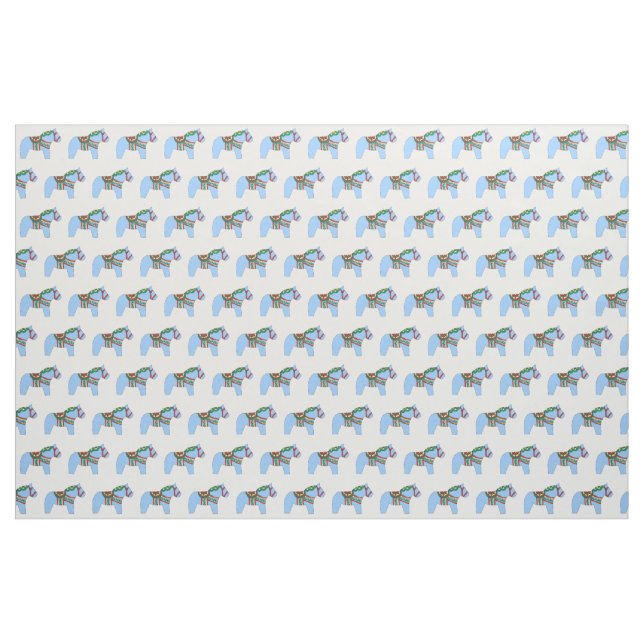 Blue Dala Horse Fabric Tyg (Yard)