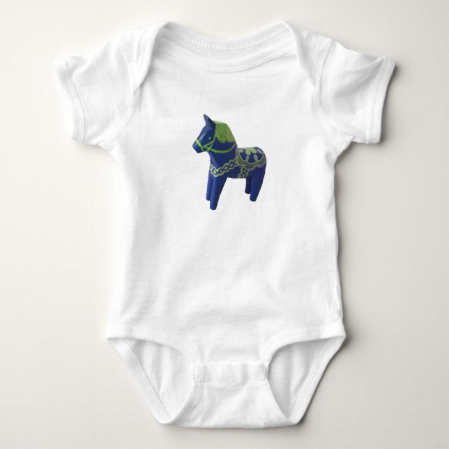 Blue Dala Horse Infant Creeper Tee (Framsida)