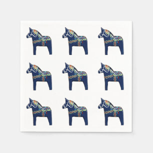 Blue Dala Horse Papper Napkins Pappersservett