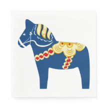 Blue Dala Horse Papper Napkins