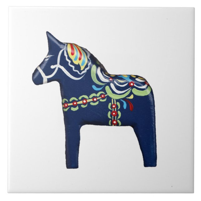 Blue Dala Horse Tile Kakelplatta (Framsidan)