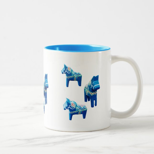 Blue Dala Horses Två-Tonad Mugg (Höger)