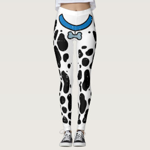 Blue Dalmatian Costume Funny Halloween Hund Wom Leggings