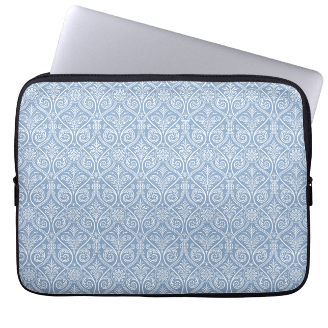 Blue Damaks Mönster Laptop sleeve (Framsidan)