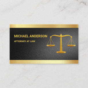 Blue Damask Guld Justice Advokat Attorney Visitkort