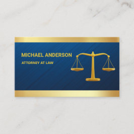 Blue Damask Guld Justice Advokat Attorney Visitkort