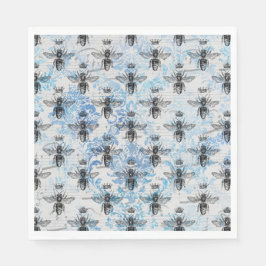 Blue Damask Honeybee Pappersservett