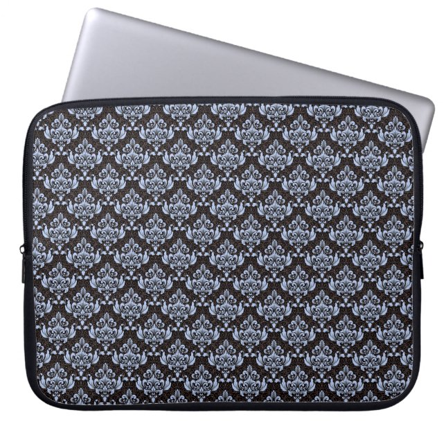 Blue Damask Laptop Fodral (Framsidan)