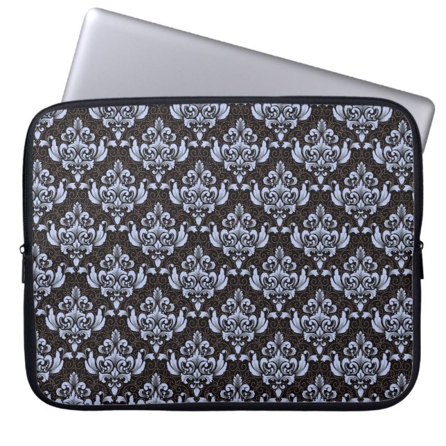 Blue Damask Laptop sleeve (Framsidan)