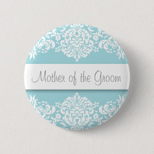 Blue Damask Mor i Groom-knappen Knapp