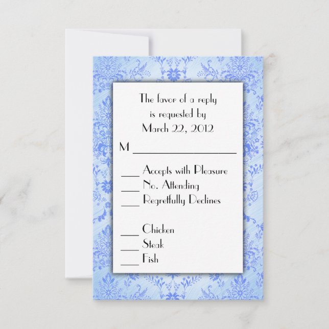 Blue Damask OSA with Menu Choice Kort (Framsida)