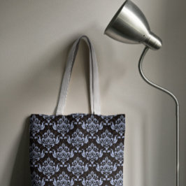 Blue Damask Tote Tygkasse