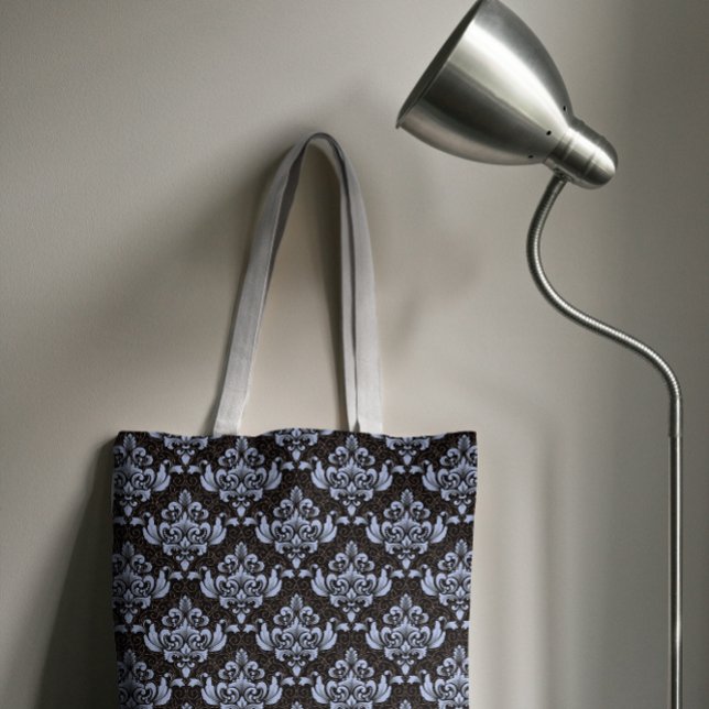 Blue Damask Tote Tygkasse (Skapare uppladdad)