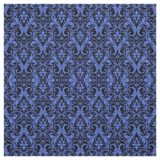 Blue Damask Tyg (Prov)