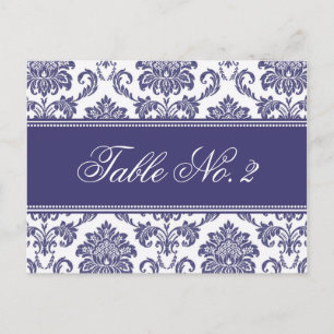 Blue Damask Wedding Bordsnummer