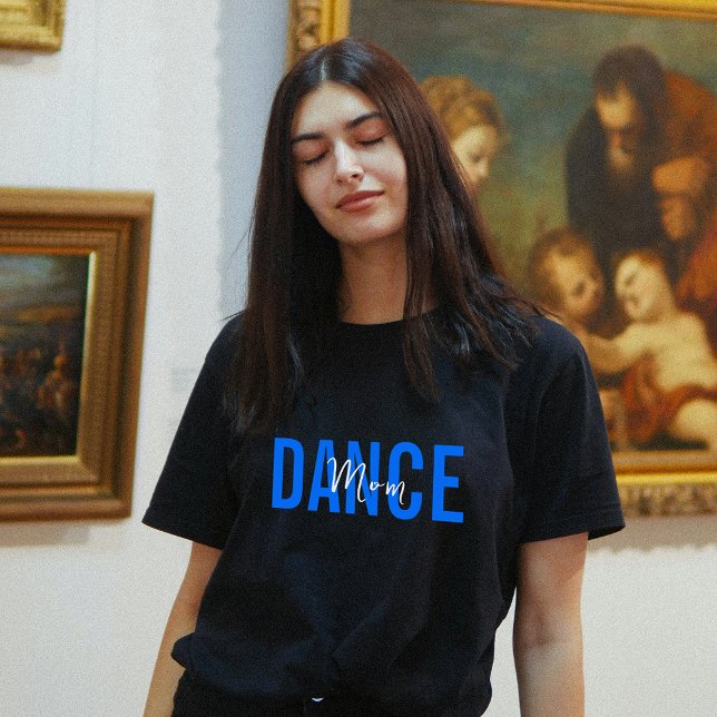 Blue Dance Mamma Dance Älskare Black T Shirt (Blue Dance Mom Dance Lover Black T-Shirt)