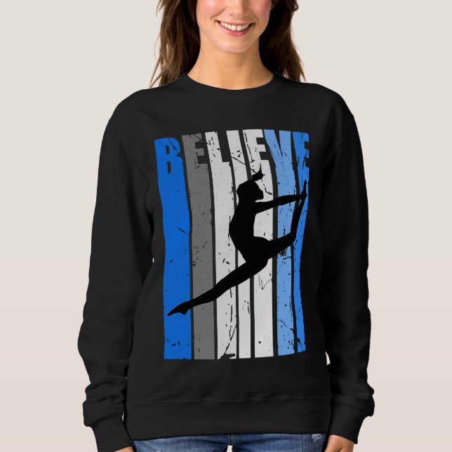 Blue Dance Team Believe Motivating Dancer Dancing  T Shirt (Framsida)