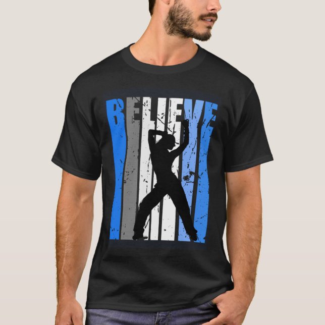 Blue Dance Team Dancing Dancer tror på motivation T Shirt (Framsida)