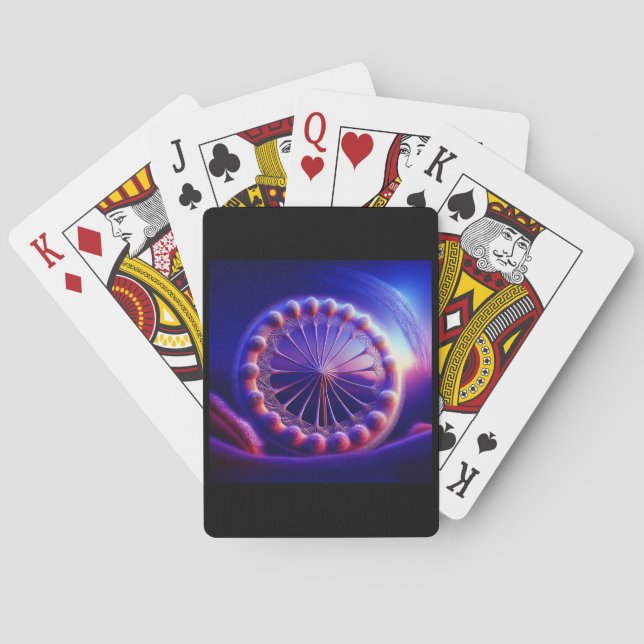 Blue Dandelion Fractal Casinokort (Baksidan)