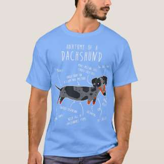 Blue Dapple Dachshund Hund Anatomy T Shirt
