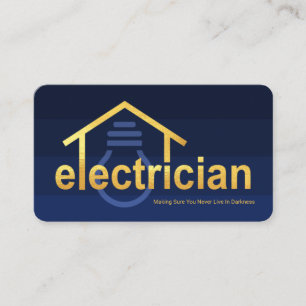 Blue Darght Lagrar Guld Electrician Visitkort