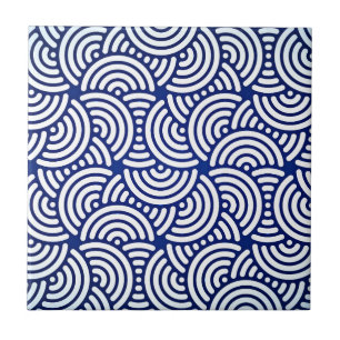 Blue Deco Japansk kurva Kakelplatta