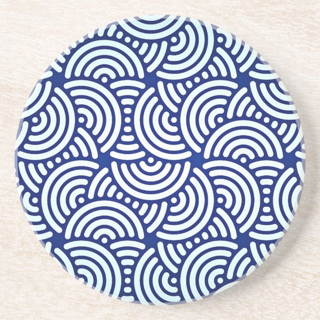 Blue Deco Japansk kurva Underlägg Sandsten (Framsidan)
