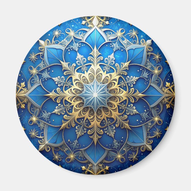 Blue Decorative Christmas Holiday Magnet (Framsidan)