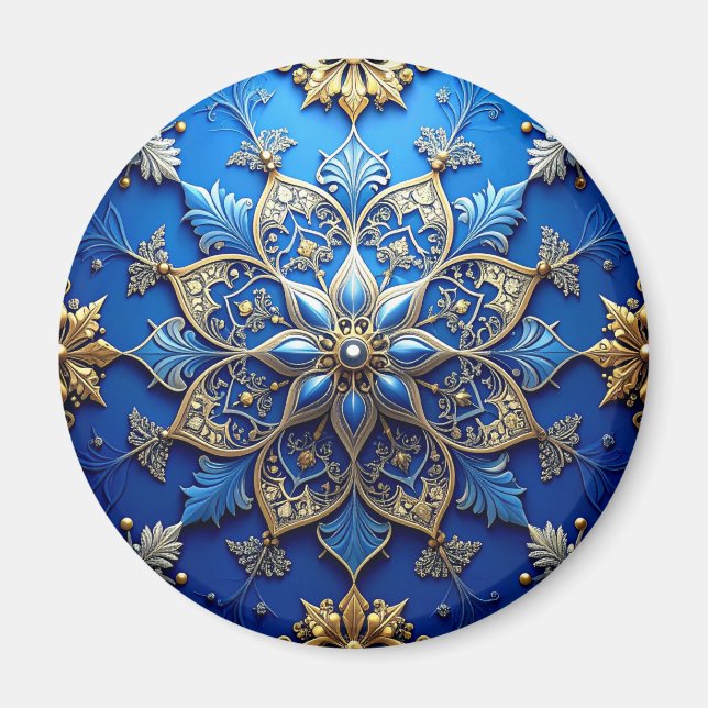 Blue Decorative Christmas Holiday Magnet (Framsidan)