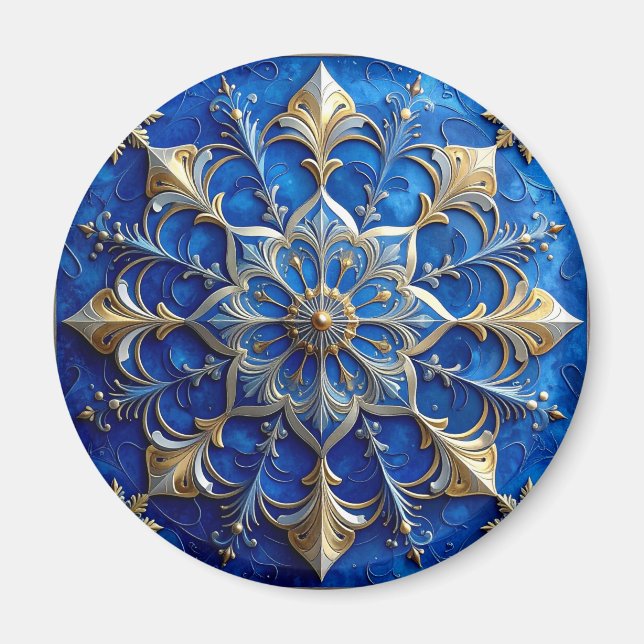 Blue Decorative Christmas Holiday Magnet (Framsidan)
