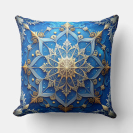 Blue Decorative Christmas Throw Pillow Kudde