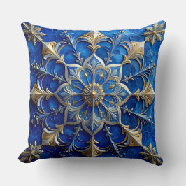 Blue Decorative Christmas Throw Pillow Kudde