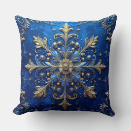 Blue Decorative Christmas Throw Pillow Kudde