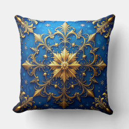 Blue Decorative Christmas Throw Pillow Kudde