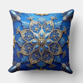 Blue Decorative Christmas Throw Pillow Kudde