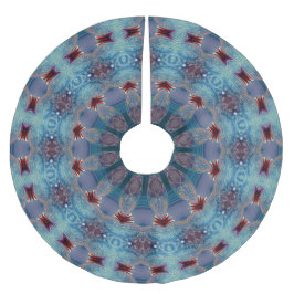 Blue Decorative Christmas Tree Skirt Julgransmatta Borstad Polyester