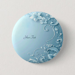 Blue Decorative Floral Button Knapp
