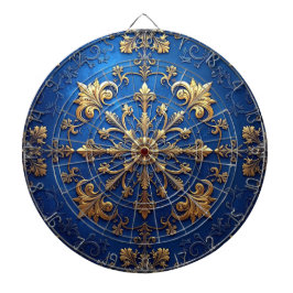 Blue Decorative Floral Dartboard Darttavla