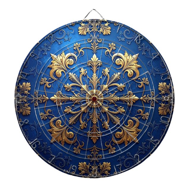 Blue Decorative Floral Dartboard Darttavla (Framsidan)
