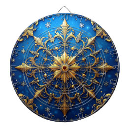 Blue Decorative Floral Dartboard Darttavla