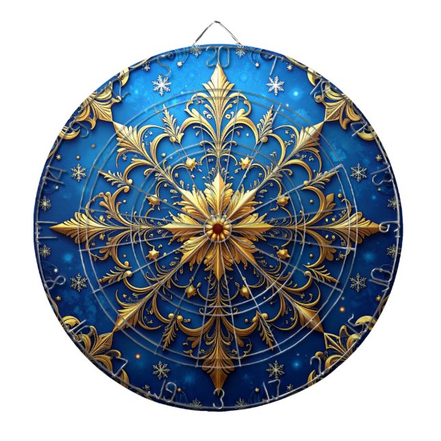 Blue Decorative Floral Dartboard Darttavla (Framsidan)