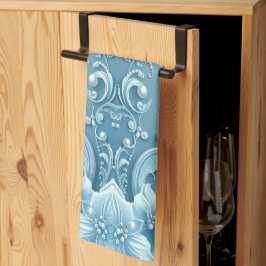 Blue Decorative Floral Kitchen Towel Kökshandduk