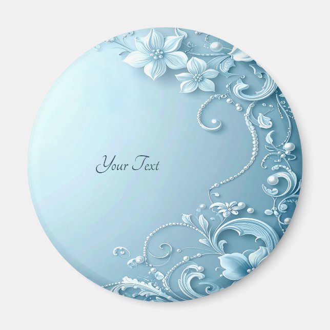 Blue Decorative Floral Magnet (Framsidan)