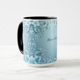 Blue Decorative Floral Mug Mugg