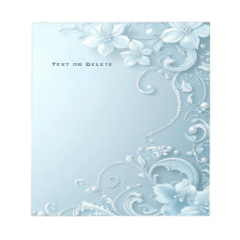Blue Decorative Floral Notepad Anteckningsblock