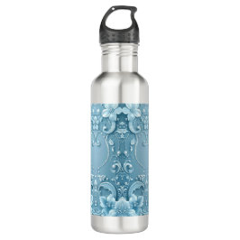 Blue Decorative Floral Water Bottle