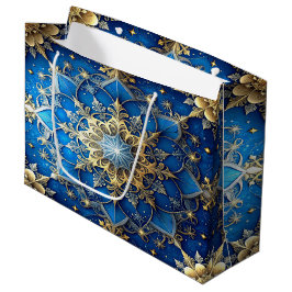 Blue Decorative Holiday Gift Bag